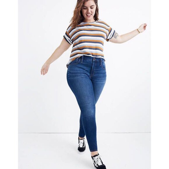 Madewell Petite Roadtripper Jeans in Jansen Wash Plus Denim Dark Wash Skinny 37P - Picture 1 of 8